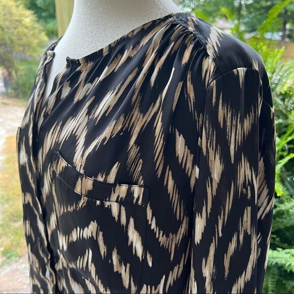 PLUS SIZE Liz Claiborne Blouse Brown Cream & White size 2X - Picture 5 of 9